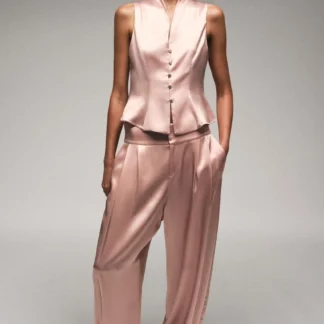 ZARA SATIN PLEATED TROUSERS