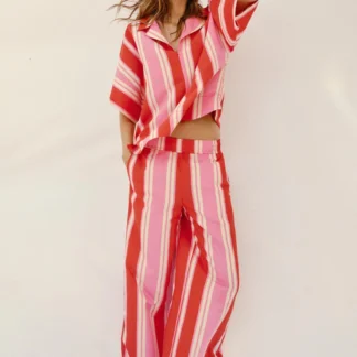 ZARA STRIPED WIDE-LEG TROUSERS