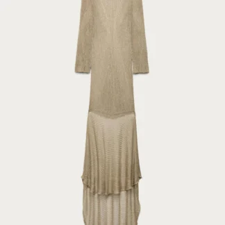 ZARA MARISA BERENSON X ZARA METALLIC THREAD KNIT LONG DRESS