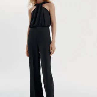 ZARA TWIST NECK FLARE JUMPSUIT
