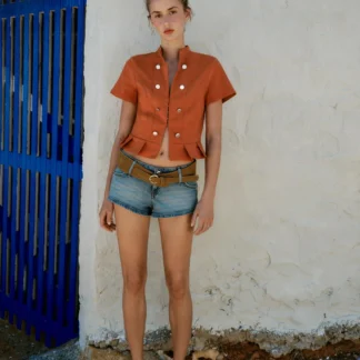 ZARA SHORT SLEEVE TOP WITH BUTTONS