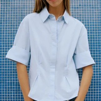 ZARA SHORT SLEEVE PLEATED SHIRT