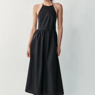 ZARA POPLIN MIDI DRESS