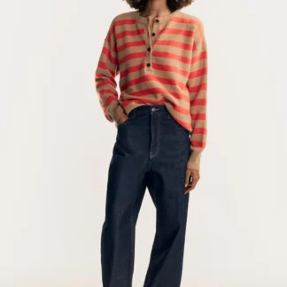 ZARA STRIPED WOOL AND CASHMERE JUMPER