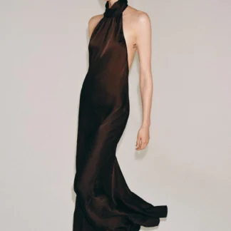 ZARA ZW COLLECTION HALTER NECK LONG DRESS