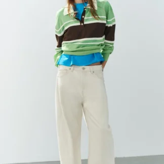 ZARA STRIPED KNIT POLO