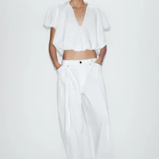 ZARA SHORT SLEEVE BALLOON SHIRT