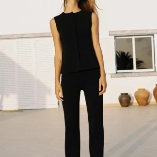 ZARA COVERED BUTTON WAISTCOAT