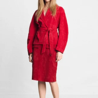 ZARA 100% LEATHER BELTED JACKET