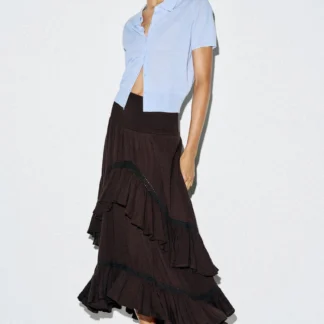 ZARA RUFFLED MIDI SKIRT