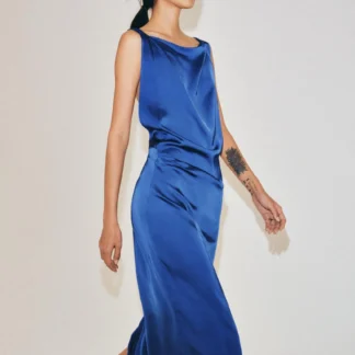 ZARA ZW COLLECTION DRAPED SATIN DRESS