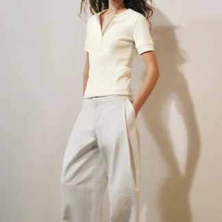 ZARA RIBBED BUTTON T-SHIRT