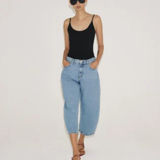 ZARA ZW COLLECTION MID-WAIST CAPRI BALLOON JEANS