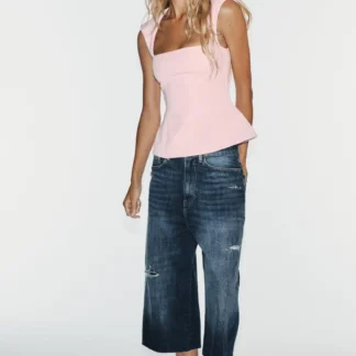 ZARA STRETCHY PEPLUM TOP
