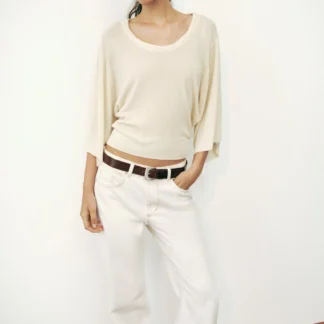 ZARA GATHERED ROUND NECK JUMPER