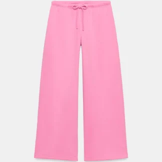ZARA BASIC STRAIGHT-LEG PLUSH TROUSERS WITH ADJUSTABLE HEM