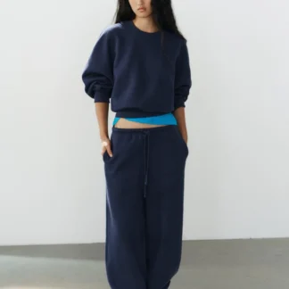 ZARA BASIC STRAIGHT PLUSH TROUSERS WITH ADJUSTABLE HEM