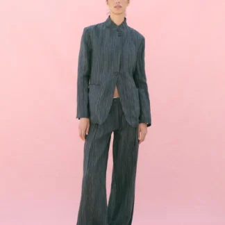 ZARA ZW COLLECTION STRIPED LINEN TROUSERS
