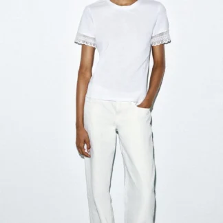 ZARA SHORT SLEEVE T-SHIRT WITH TRIMS