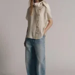 ZARA ZW COLLECTION SHIRT WITH FROG FASTENING