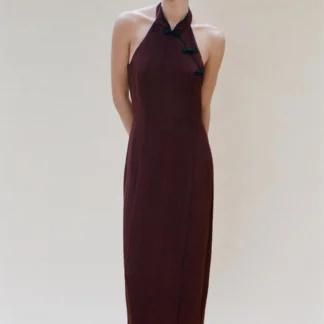 ZARA HALTER DRESS WITH FROG FASTENING