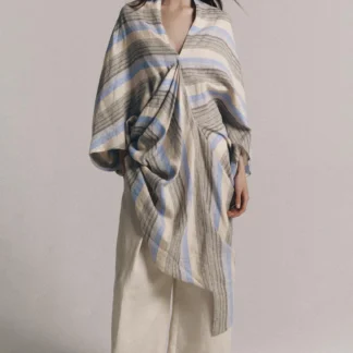ZARA ZW COLLECTION STRIPED LINEN BLEND TUNIC