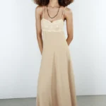 ZARA CONTRASTING STRAPPY MIDI DRESS