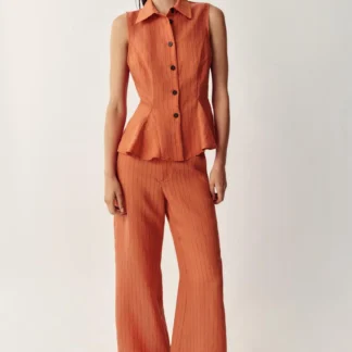 ZARA STRIPED STRAIGHT-LEG TROUSERS