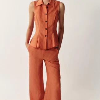 ZARA STRIPED PEPLUM WAISTCOAT