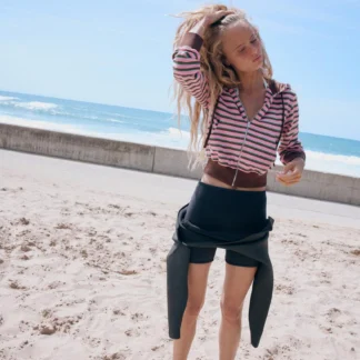 ZARA STRIPED ZIP-UP HOODIE