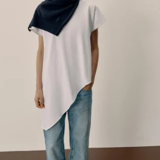 ZARA ASYMMETRIC SHORT SLEEVE T-SHIRT