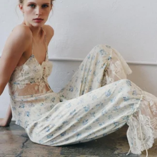 ZARA FLORAL PRINT LACE TOP