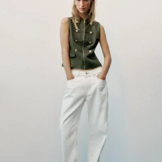 ZARA WAISTCOAT WITH FROG FASTENING AND ZIP