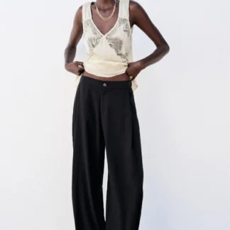 ZARA FLOWING BARREL LEG TROUSERS