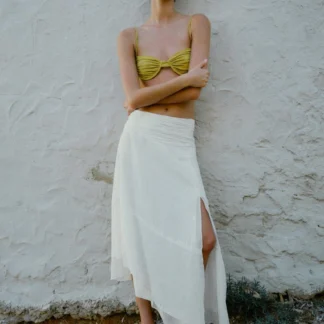ZARA ASYMMETRIC RUSTIC FABRIC SKIRT