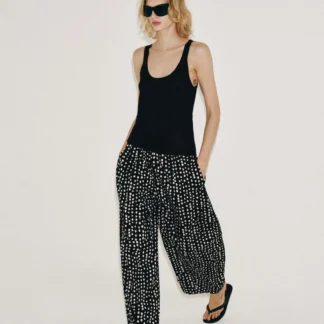 ZARA ZW COLLECTION DOT PYJAMA-STYLE TROUSERS