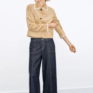 ZARA Z1975 MID-WAIST CULOTTES JEANS