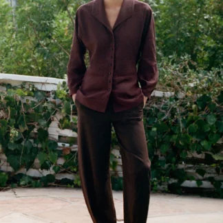 ZARA LINEN BLEND BARREL TROUSERS