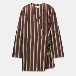 ZARA STRIPED WRAP JACKET