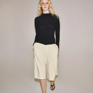 ZARA BUTTONED HIGH NECK T-SHIRT