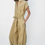 ZARA BELTED ZIP JUMPSUIT
