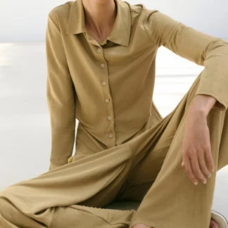 ZARA PLEATED BUTTON SHIRT