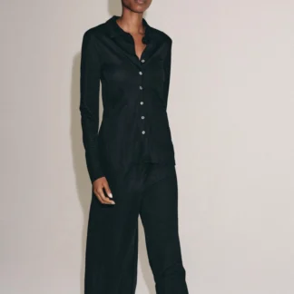 ZARA PLEATED BUTTON-UP SHIRT