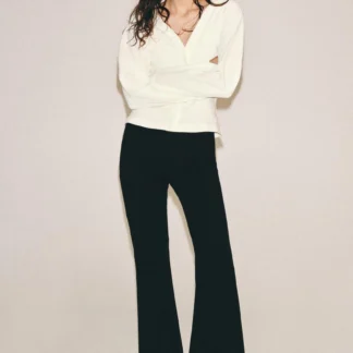 ZARA CONTRAST FABRIC TOP