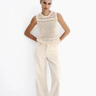 ZARA POINTELLE KNIT TOP