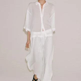 ZARA 100% LINEN TROUSERS WITH VENTS ZW COLLECTION