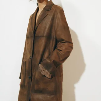ZARA 100% LEATHER COAT ZW COLLECTION LIMITED EDITION