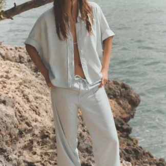 ZARA DRAWSTRING FLOWING TROUSERS