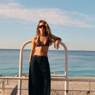 ZARA POPLIN TROUSERS WITH SCARF BELT