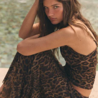 ZARA ANIMAL PRINT TULLE TOP